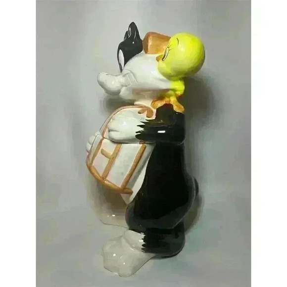 Vintage Looney Tunes Sylvester & Tweety Ceramic Cookie Jar 1993 Edition - Picture 5 of 14